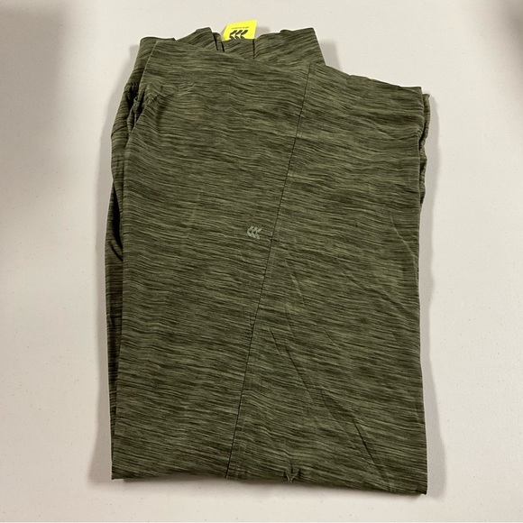 All In Motion Women's Knit Mid-Rise Wide Leg Pants - Heathered Olive Gre… - Picture 6 of 9